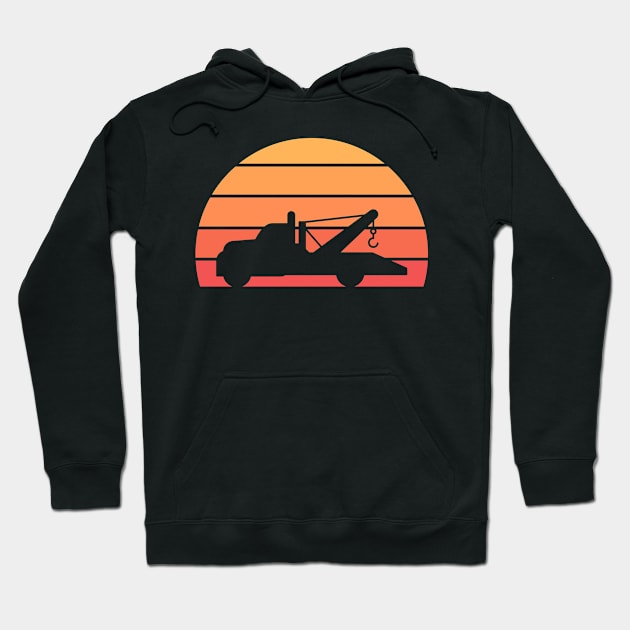 Tow Truck Sunset Hoodie by sqwear